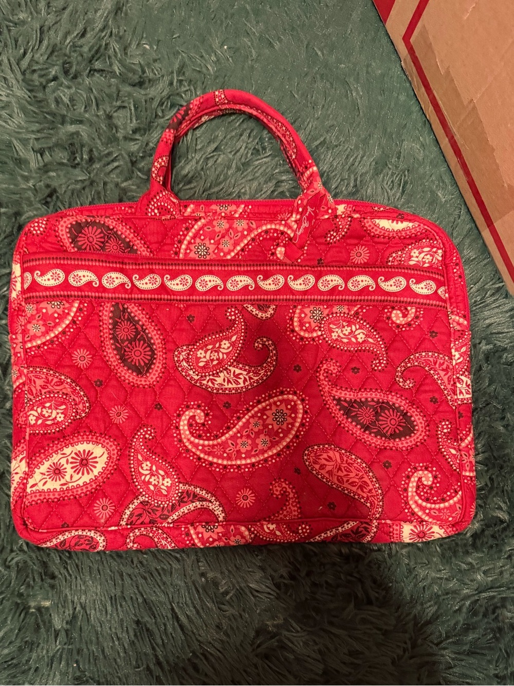 Vintage Vera Bradley Mesa Red Quilted Laptop Case Y2K Paisley